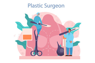 Plastic surgeon concept. Idea of body correction. Implant and