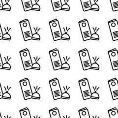 various icons, restaurant menu pattern