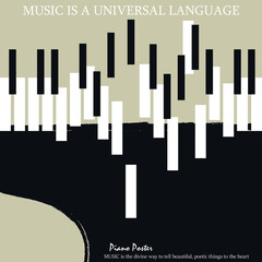 Musical poster for your design. Music elements design for card, invitation, flyer. Music background vector illustration. Music piano keyboard. Grand piano. © Grafic Variartions