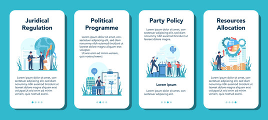 Politician mobile application banner set. Idea of election