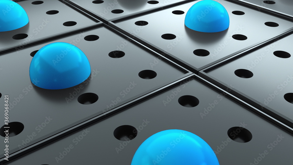 Aufkleber abstract surface with repeating geometric elements, 3d rendering of digital composition. computer ge