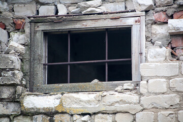 Real old brick wall crumbling from time to time