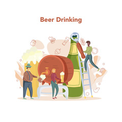 Brewery concept. Craft beer production, brewing process. draught beer