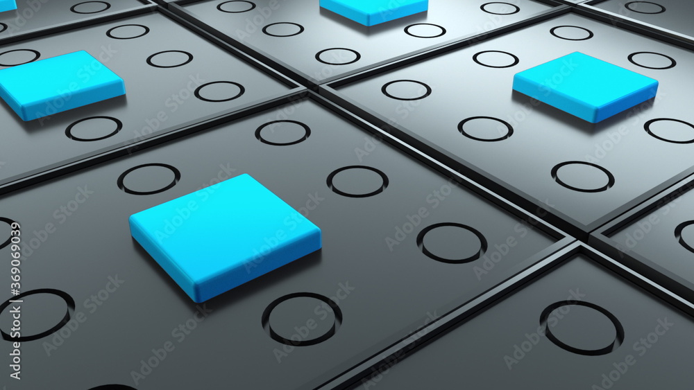 Aufkleber abstract surface with repeating geometric elements, 3d rendering of digital composition. computer ge