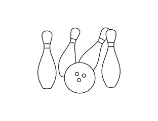 Bowling, game, strike icon. Vector illustration, flat design.