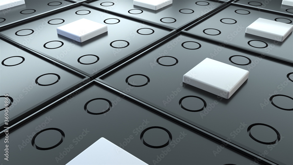 Aufkleber abstract surface with repeating geometric elements, 3d rendering of digital composition. computer ge