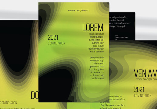 Flyer Layout with Black Abstract Futuristic Blend