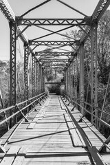 Fototapeta na wymiar railway bridge in black and white