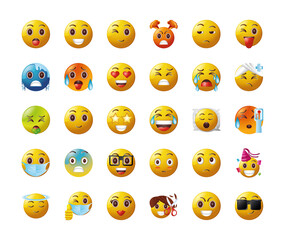 Fototapeta premium set of emoticons on white background
