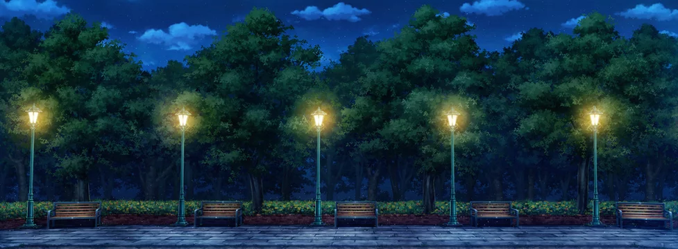 Park Anime Background - Night and Light on. Stock Illustration | Adobe Stock
