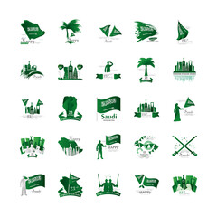 bundle of Saudi Arabia national day icons