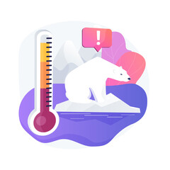 Climate change abstract concept vector illustration. Environmental activist demonstration, global warming report, weather, climatic condition change cause, greenhouse effect abstract metaphor.