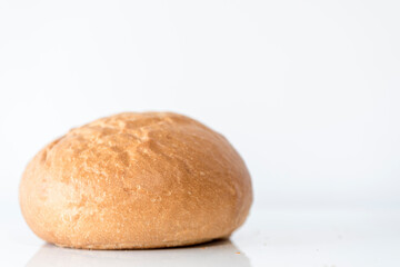 A loaf of  sandwich bread on a white background, close up, isolated