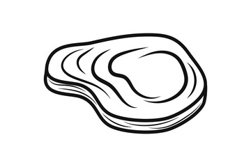 Outline steak icon isolated on white. Stencil food. Sketch vector stock illustration. EPS 10