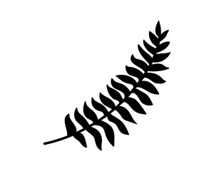 Doodle fern icon isolated on white. Stencil plant. Leaf vector stock illustration. EPS 10