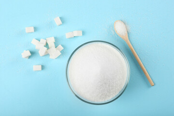 Obraz na płótnie Canvas white sugar on the table 