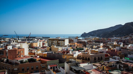 Fototapeta na wymiar Almeria is a city in Andalusia, Spain, located in the southeast of Spain on the Mediterranean Sea.