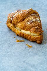 Fresh Baked Croissant with Almond Cream. Ready to Serve.