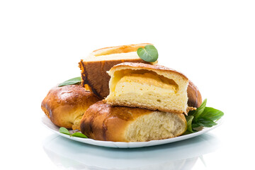 sweet homemade baked cakes with cottage cheese