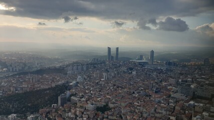 Obraz premium time lapse of clouds over the city