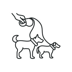 two dogs on a leash concept icon