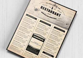 Vintage Food Menu Poster