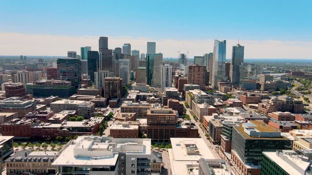 Downtown Denver, The Capital of Colorado State, USA - 4K Drone Footage