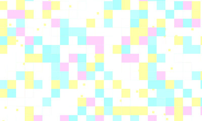 Abstract square pixel mosaic colorful background geometric seamless pattern in pastel colors. 8 bit