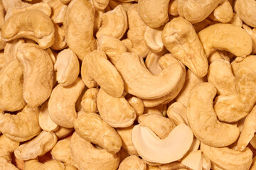 Macro photo of fresh cashews