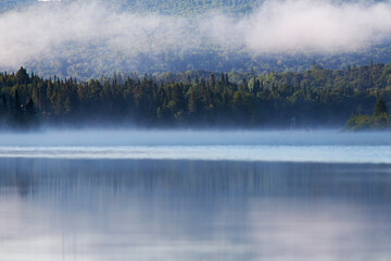 Obraz na płótnie Canvas Misty Morning in Mont Tremblant National Park-Canada