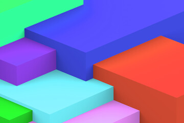 Obraz premium Abstract geometric cubic colorful background. isometric 3d render.