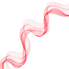 Red abstract wave isolated on white background. Advertising layout. Vector graphics. Eps 10