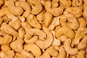 Macro photo of fresh cashews