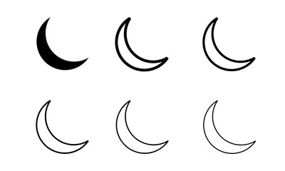 black crescent shape vector concept with white background