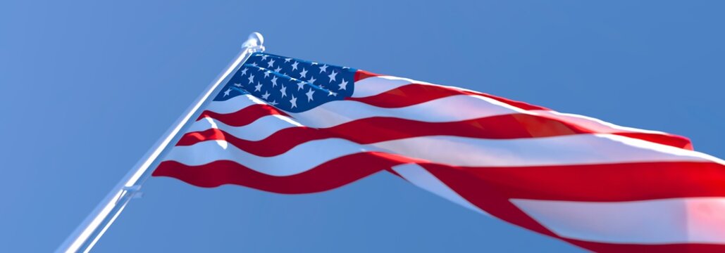 3d rendering of the national flag of the United States of America