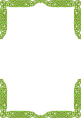 Rectangular green frame with celtic pattern.