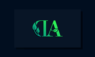 Minimal leaf style Initial DA logo