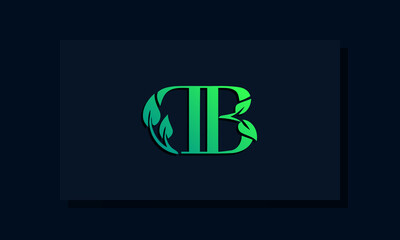 Minimal leaf style Initial DB logo