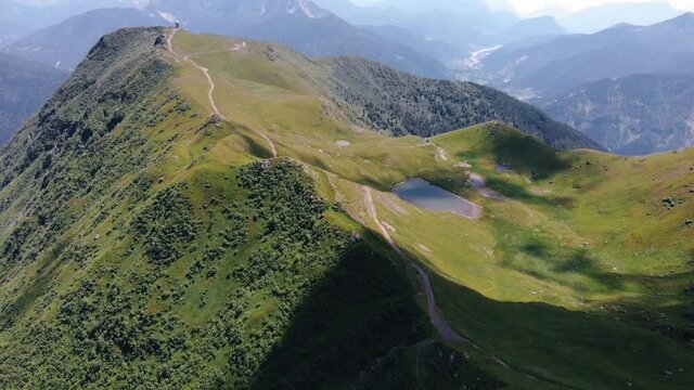 Drone view of alpine landscape in summer, Friuli Venezia Giulia, Italy