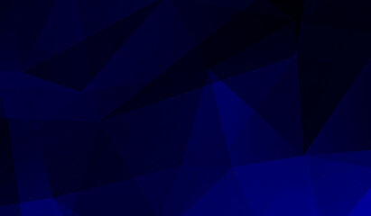 Abstract blue black polygon triangle pattern gradient background. 3d render illustration.