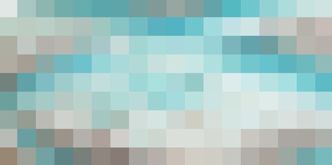 Abstract texture, color combination. Pixel squares in green, blue, turquoise, beige and brown colors, shades and nuances. Suitable for backgrounds and printing.