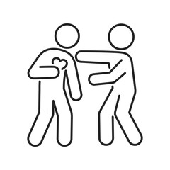 Obraz premium Heart attack black line icon. Health problem. Isolated vector element. Outline pictogram for web page, mobile app, promo.