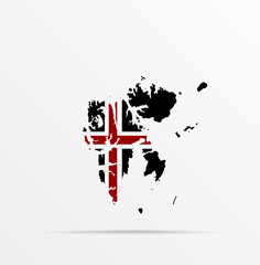 Vector map Svalbard, Spitsbergen, Spitzbergen combined with Svalbard flag.