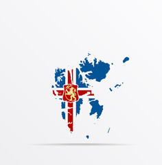 Vector map Svalbard, Spitsbergen, Spitzbergen combined with Svalbard flag.