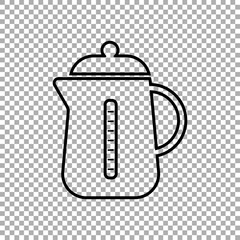 Kettle icon isolated on transparent background. Vector illustration