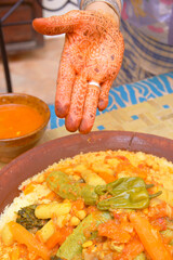 Kous kous (Alcuzcuz).Marrakech.Ciudad Imperial.Marruecos.Africa.