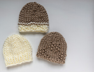knitted woolen baby hats 