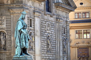 Charles the fourth monument in Prague Czech republic