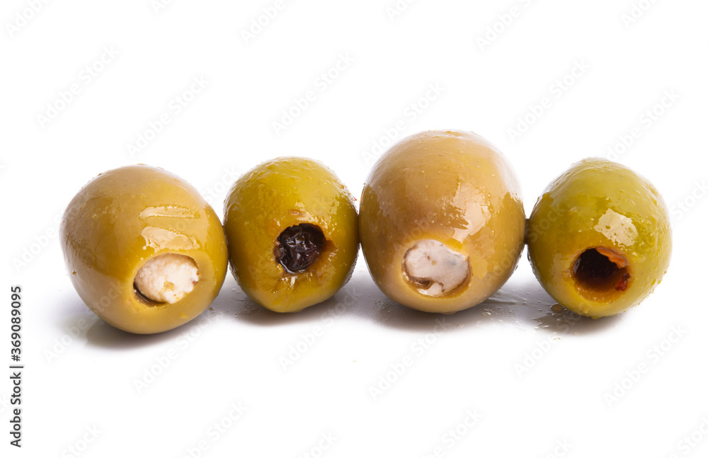 Poster stuffed olives isolated