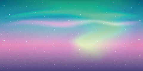 beautiful aurora borealis background colorful starry sky vector illustration EPS10 - obrazy, fototapety, plakaty